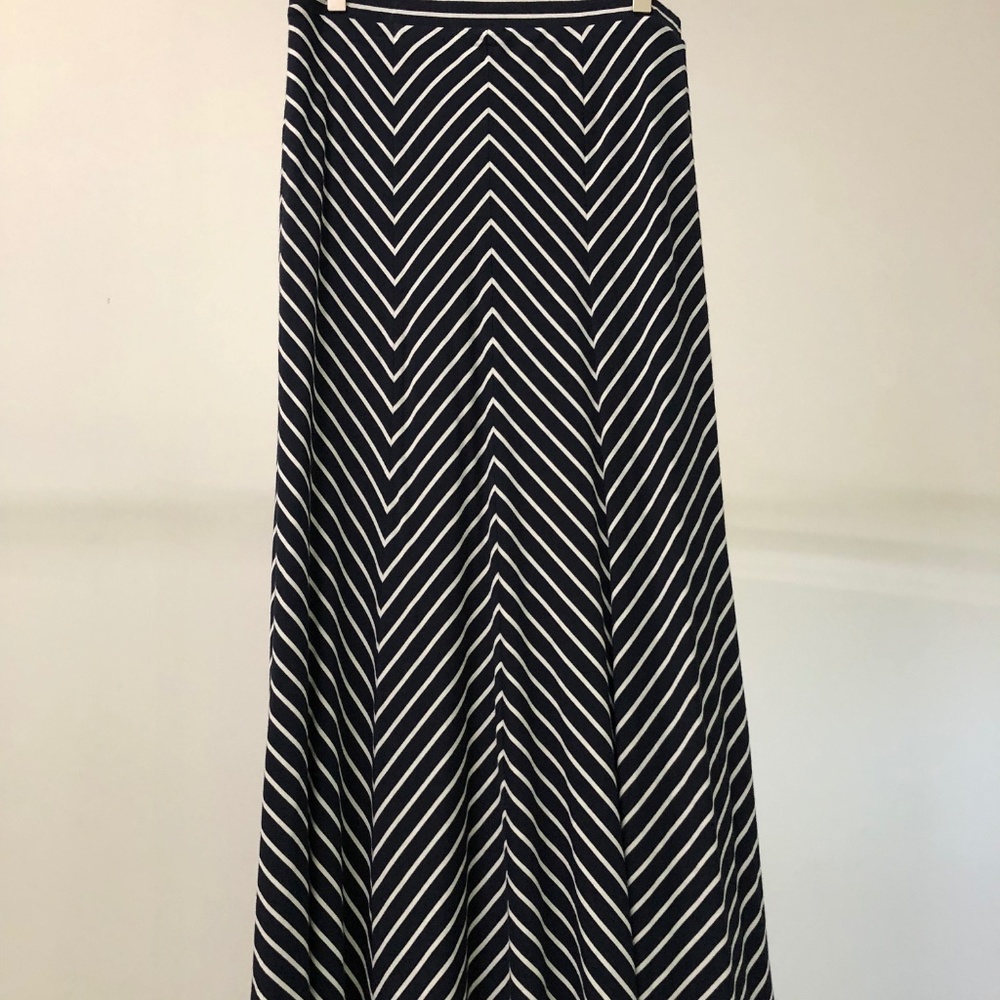 Ann Taylor navy striped maxi-skirt